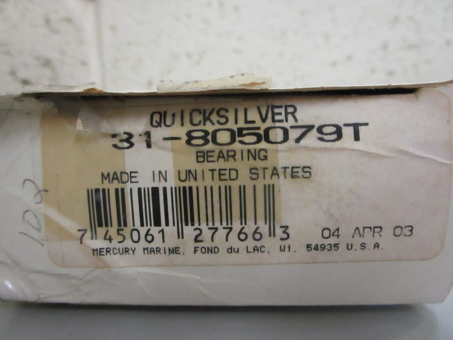 *NEW OEM* 0820 Mercury Quicksilver Bearing 31-805079T