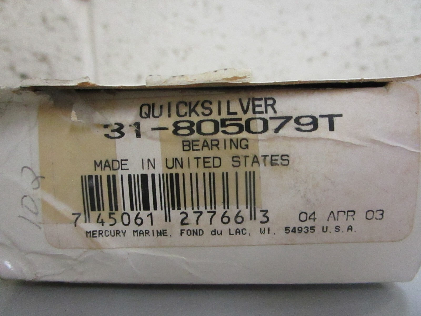 *NEW OEM* 0820 Mercury Quicksilver Bearing 31-805079T