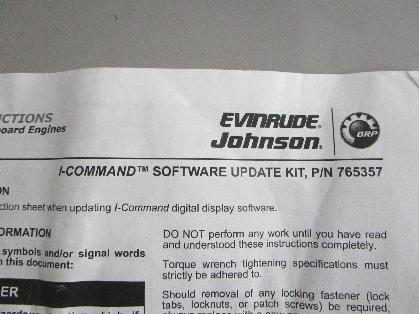 NEW OEM 765357 0765357 OMC Johnson Evinrude I-Comm Update Kit 0820
