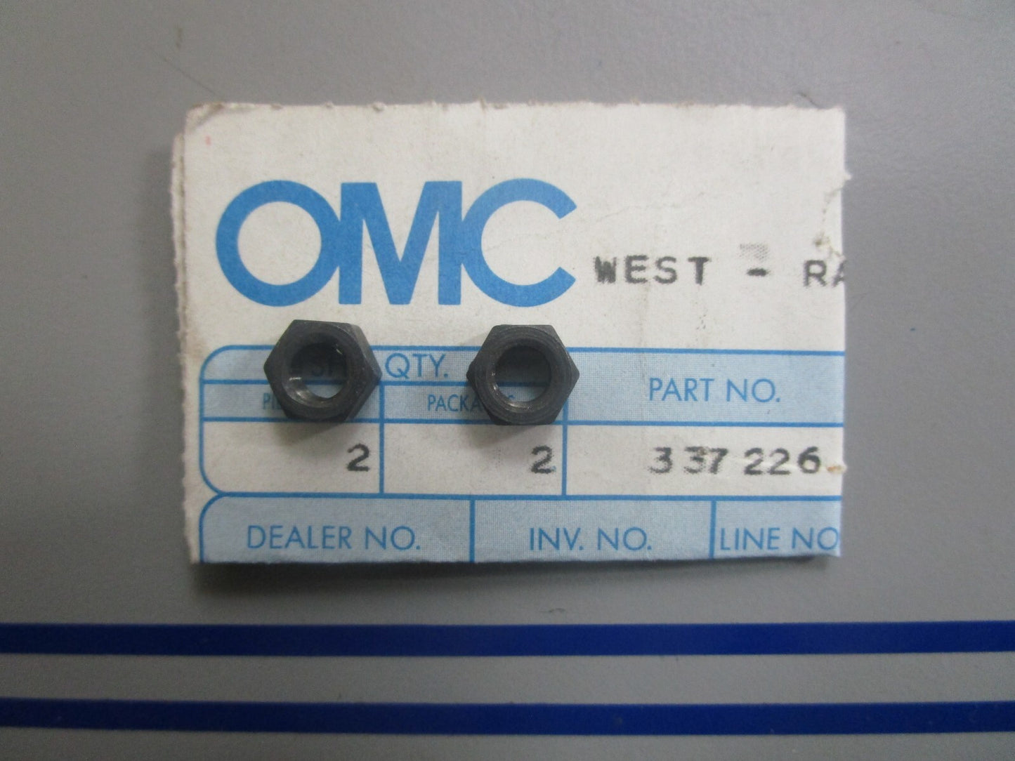 *NEW OEM* (LOT OF 2) 0810 OMC Johnson Evinrude Nut 337226 0337226