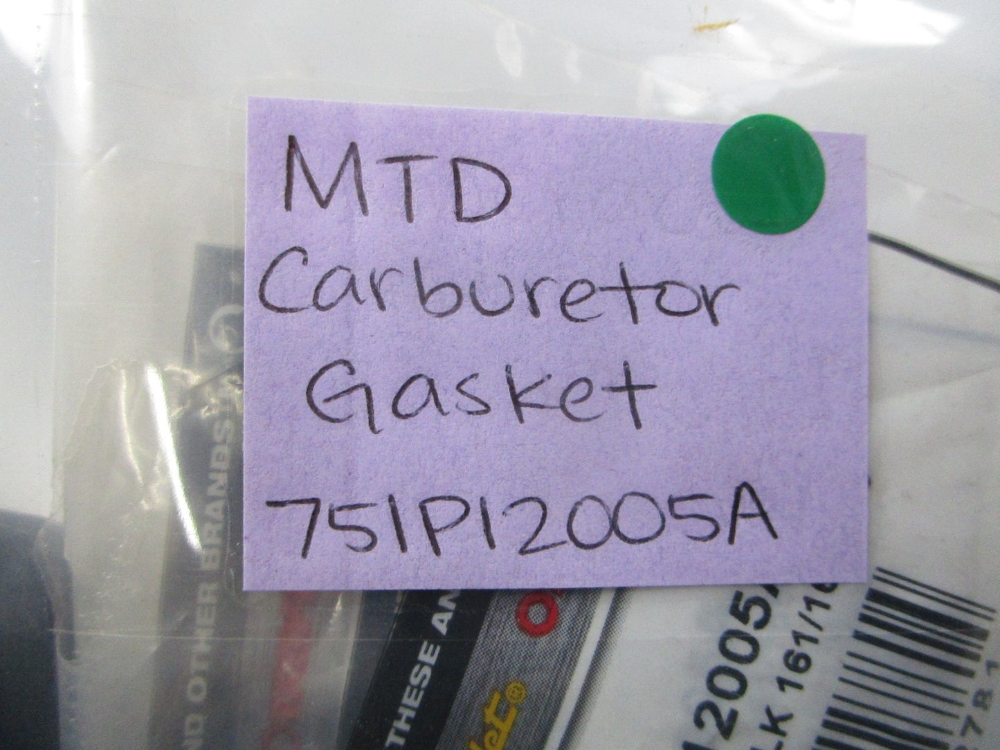 NEW OEM 751P12005A MTD Carburetor Gasket 0810
