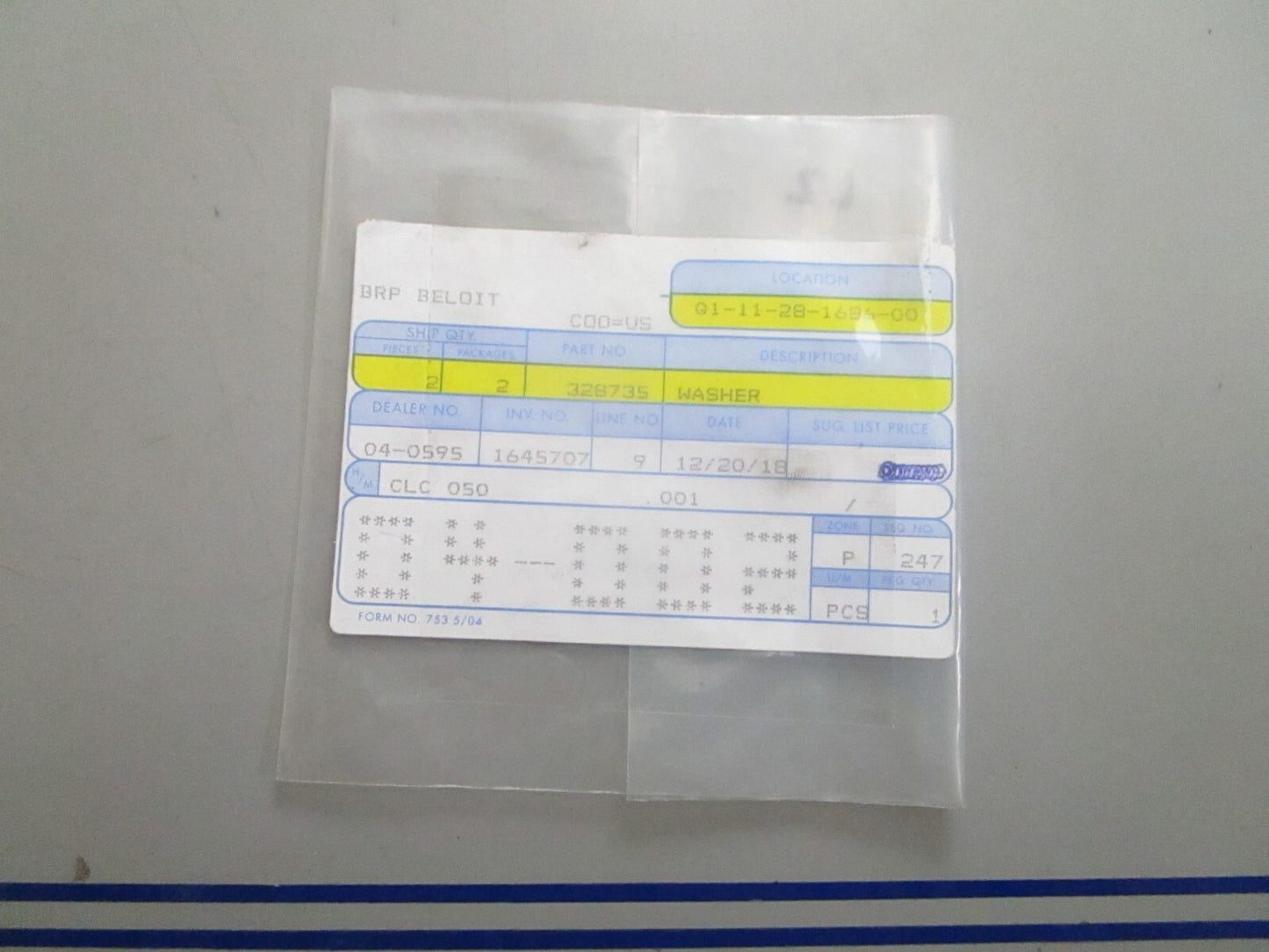 *NEW OEM* (LOT OF 2) 0810 OMC Johnson Evinrude Washer 328735 0328735