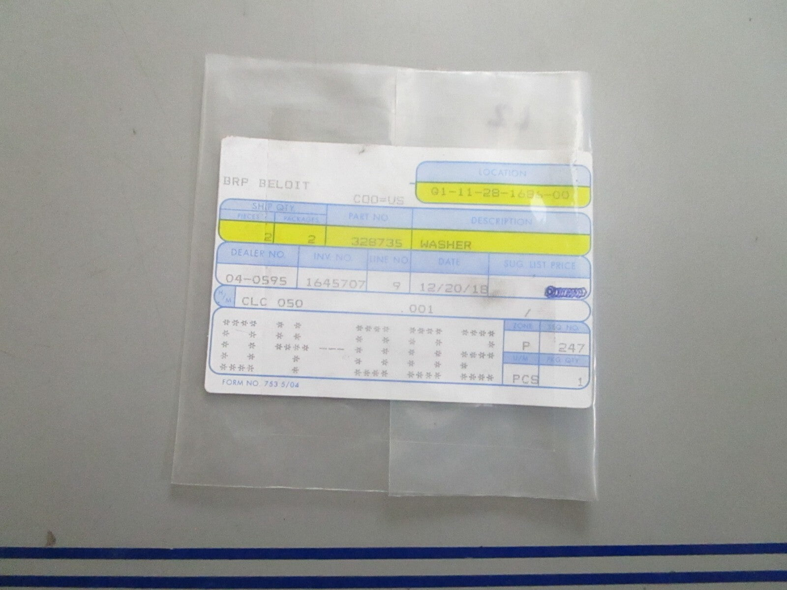 *NEW OEM* (LOT OF 2) 0810 OMC Johnson Evinrude Washer 328735 0328735