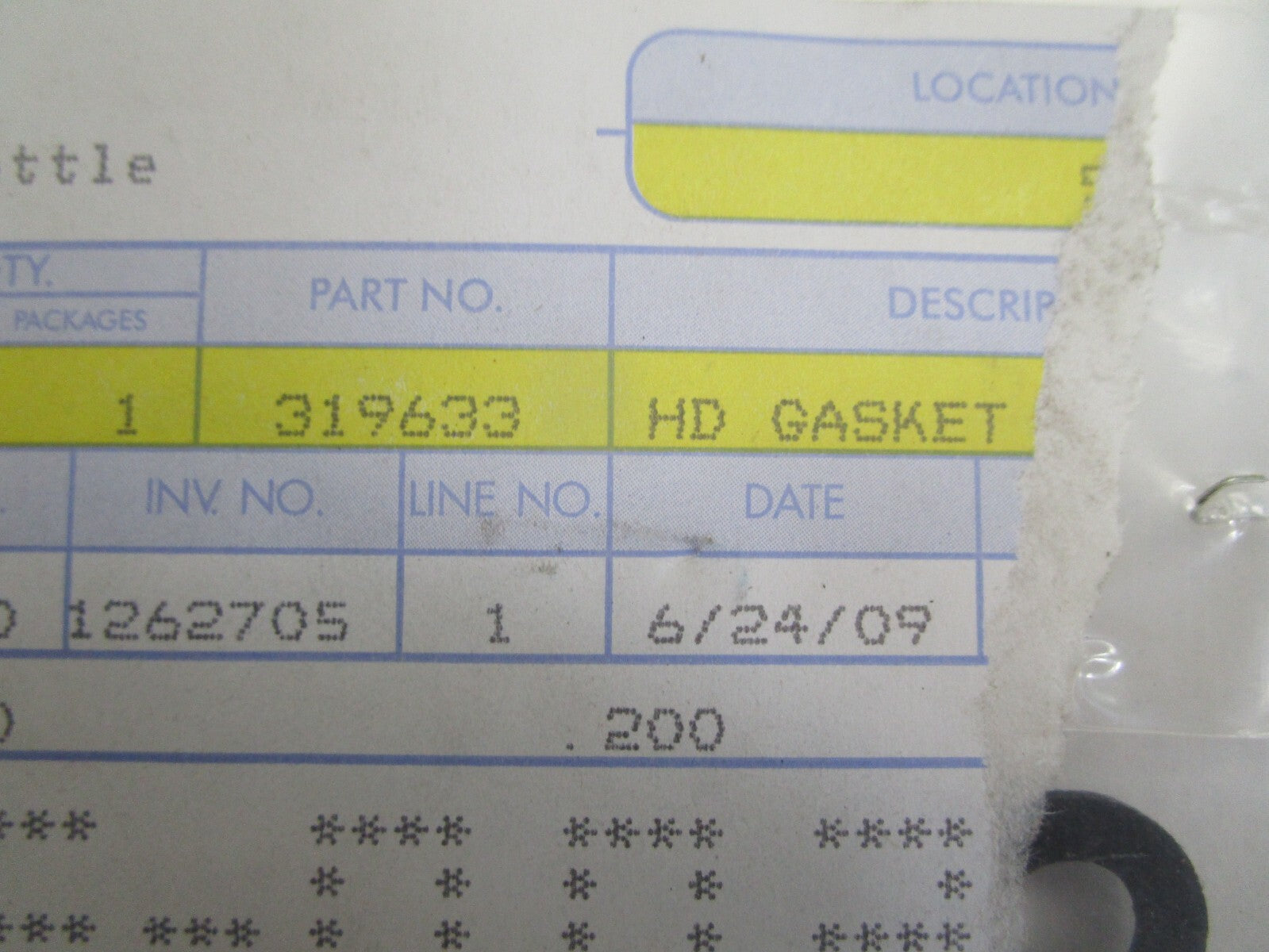*NEW OEM* 0820 OMC Johnson Evinrude Gasket 319633 0319633