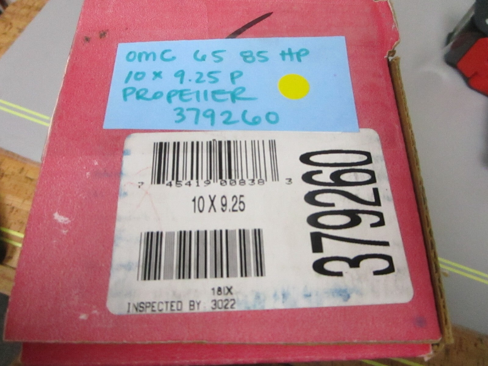 *NEW OEM* 0720 OMC Johnson Evinrude 65 85 HP 10 x 9.25P Propeller 379260 0379260