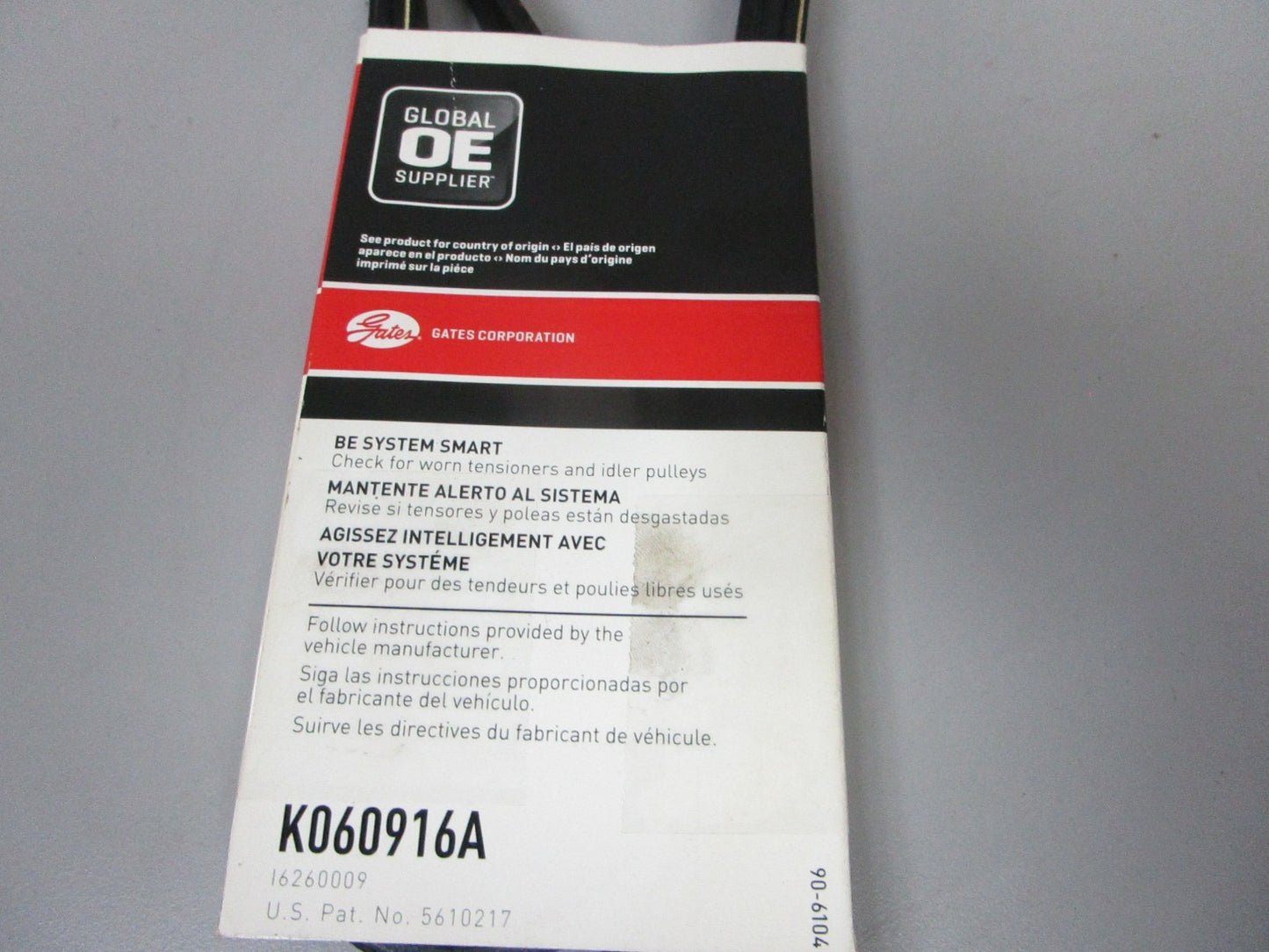 NEW K060916A Gates Micro-V 13/16" x 92 ⅛" Serpentine Belt 0720
