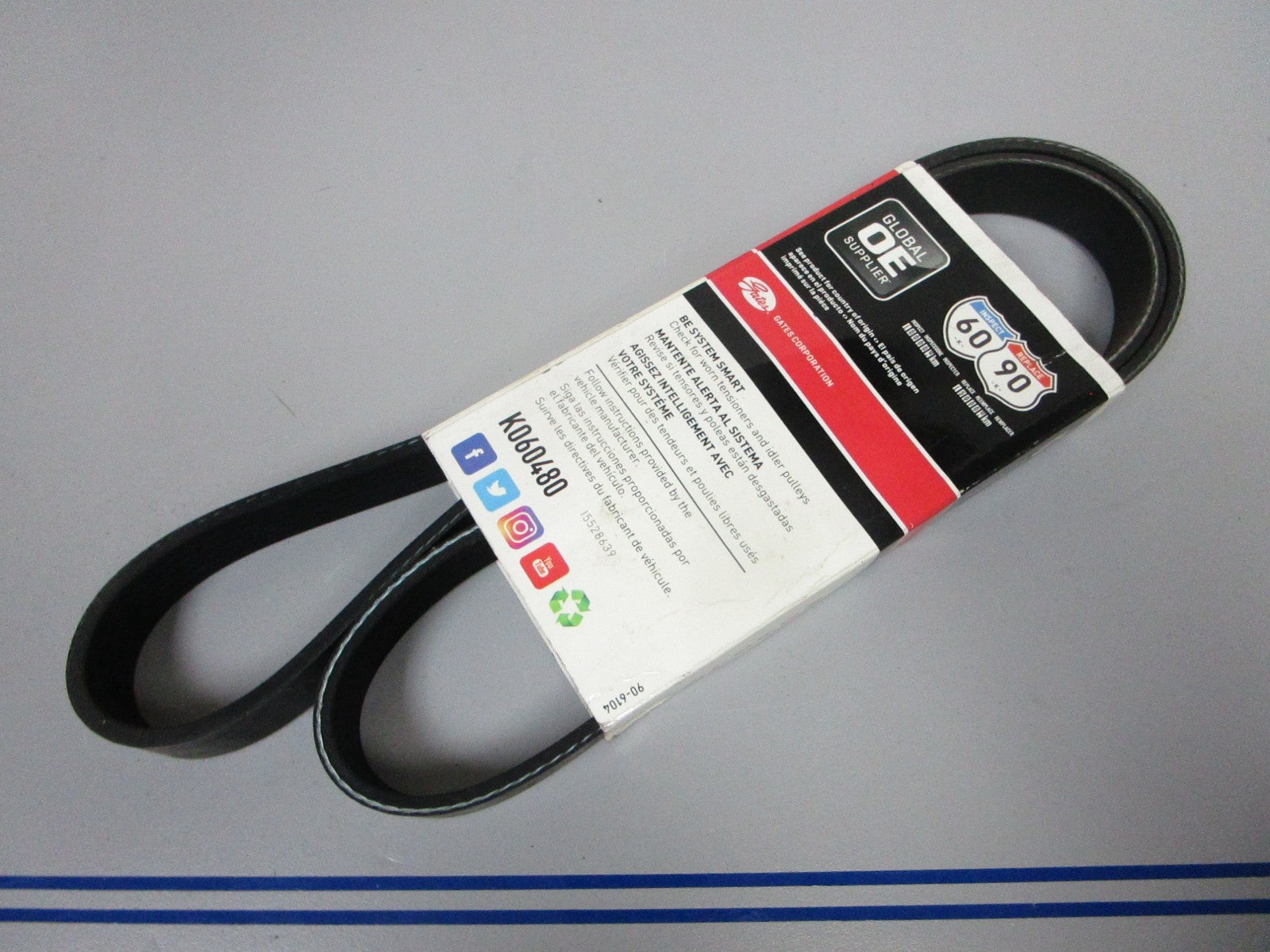 NEW K060480 Gates Micro-V 13/16" x  48 ⅝" Serpentine Belt 0720
