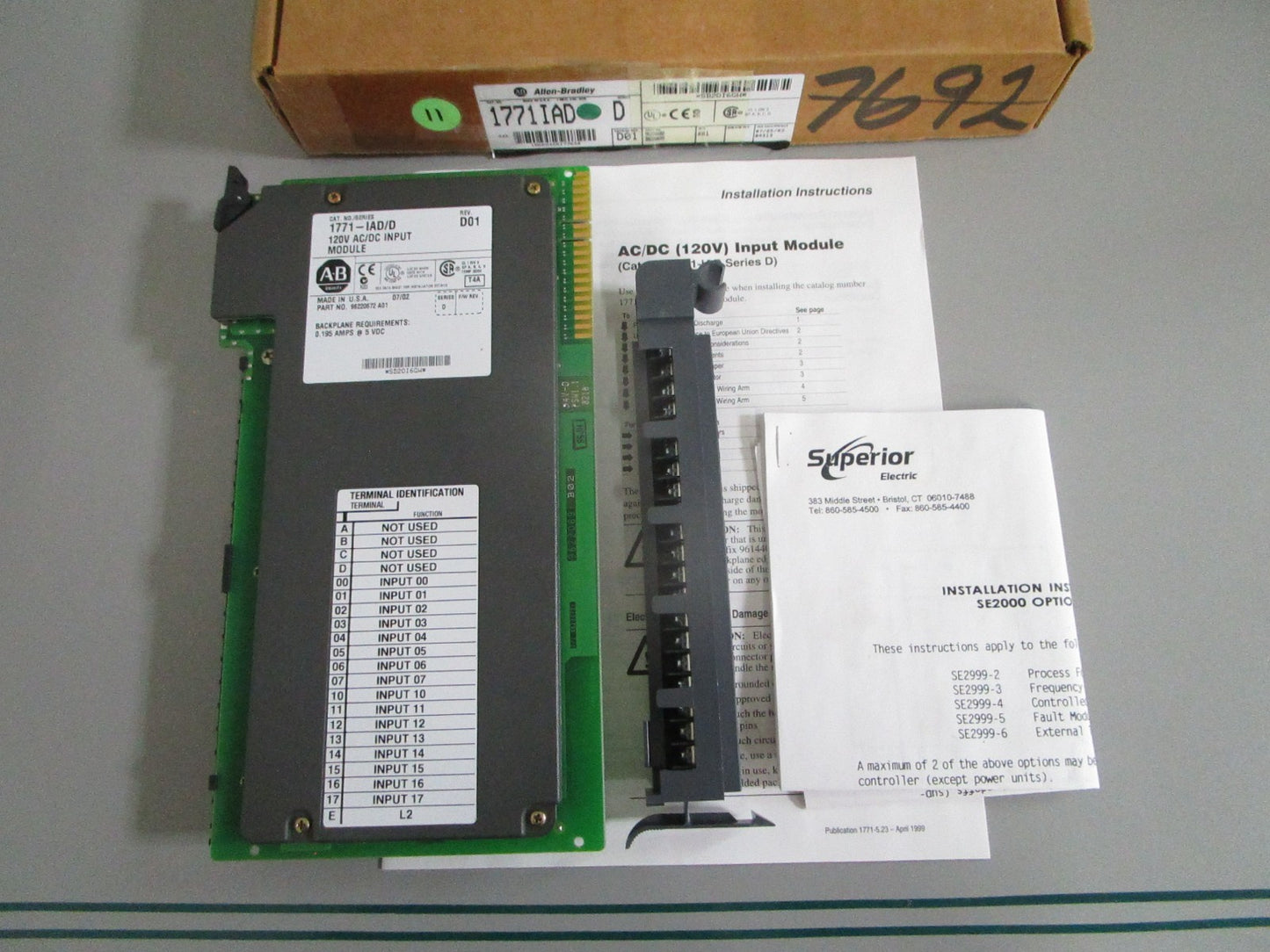 Allen-Bradley 1771-IAD PLC-5 16-Pt 120VAC DC Digital Input Module NEW OEM 0820