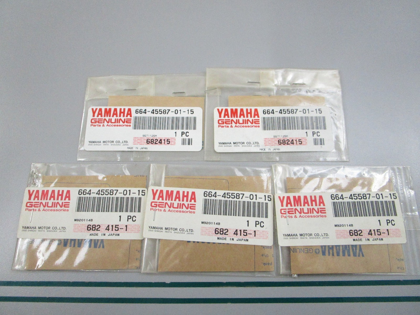NEW OEM (LOT OF 5) 664-45587-01-15 Yamaha  Shim (T: 0.15mm) 0810