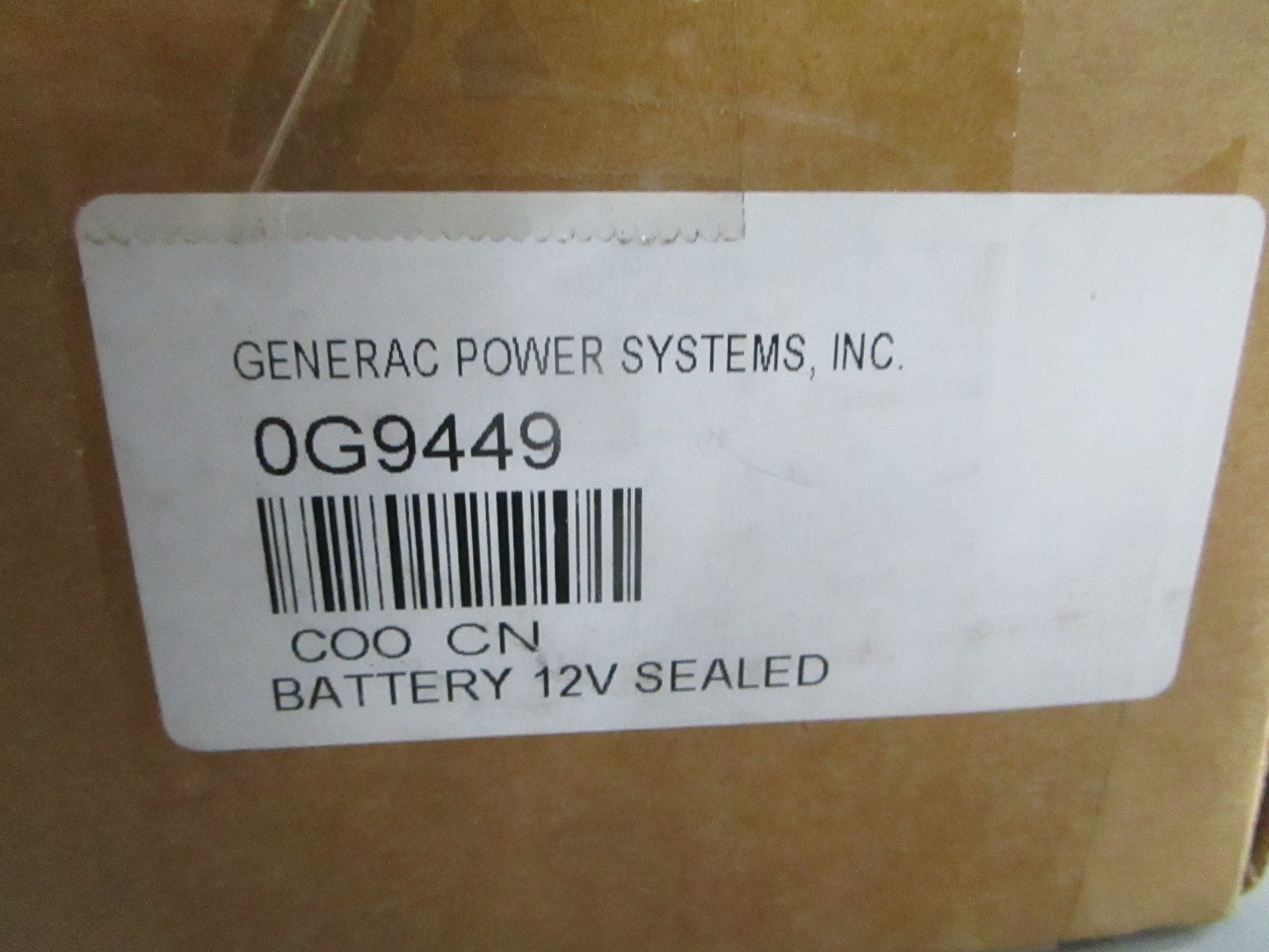 NEW OEM 0G9449 Generac 12V Sealed Battery 0820