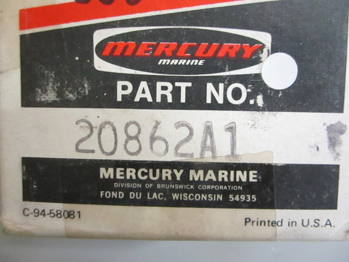 *NEW OEM* 0820 Mercury Quicksilver Housing Assy 20862A1