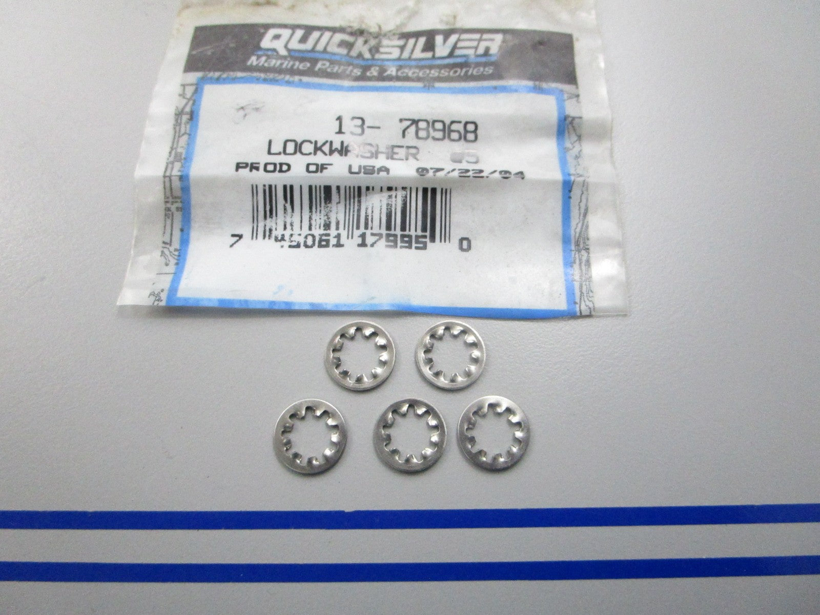 NEW OEM (LOT OF 5) 13-78968 Mercury Quicksilver Lockwasher 0810