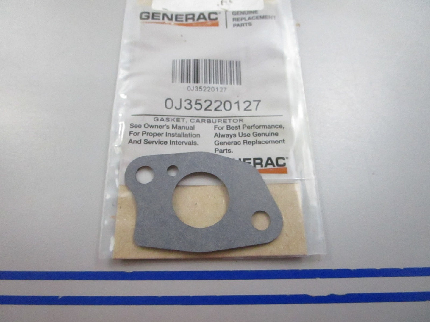 NEW OEM 0J35220127 Generac Carburetor Gasket 0810