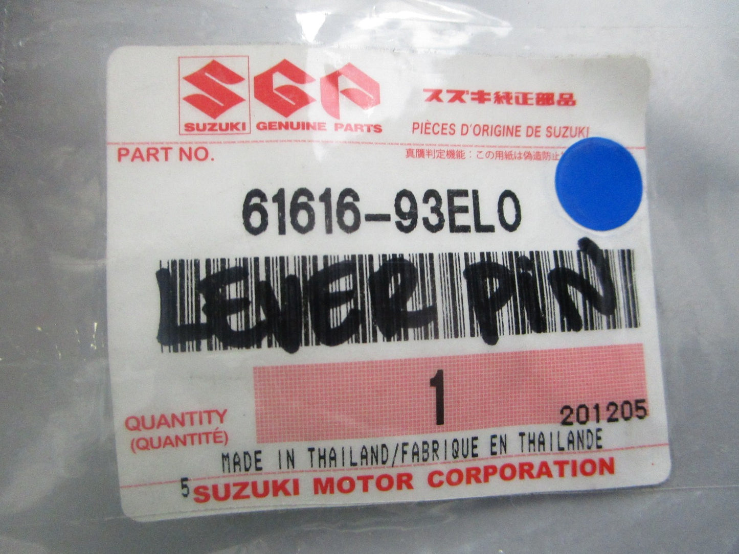 *NEW OEM* 0810 Suzuki Lever Pin 61616-93EL0