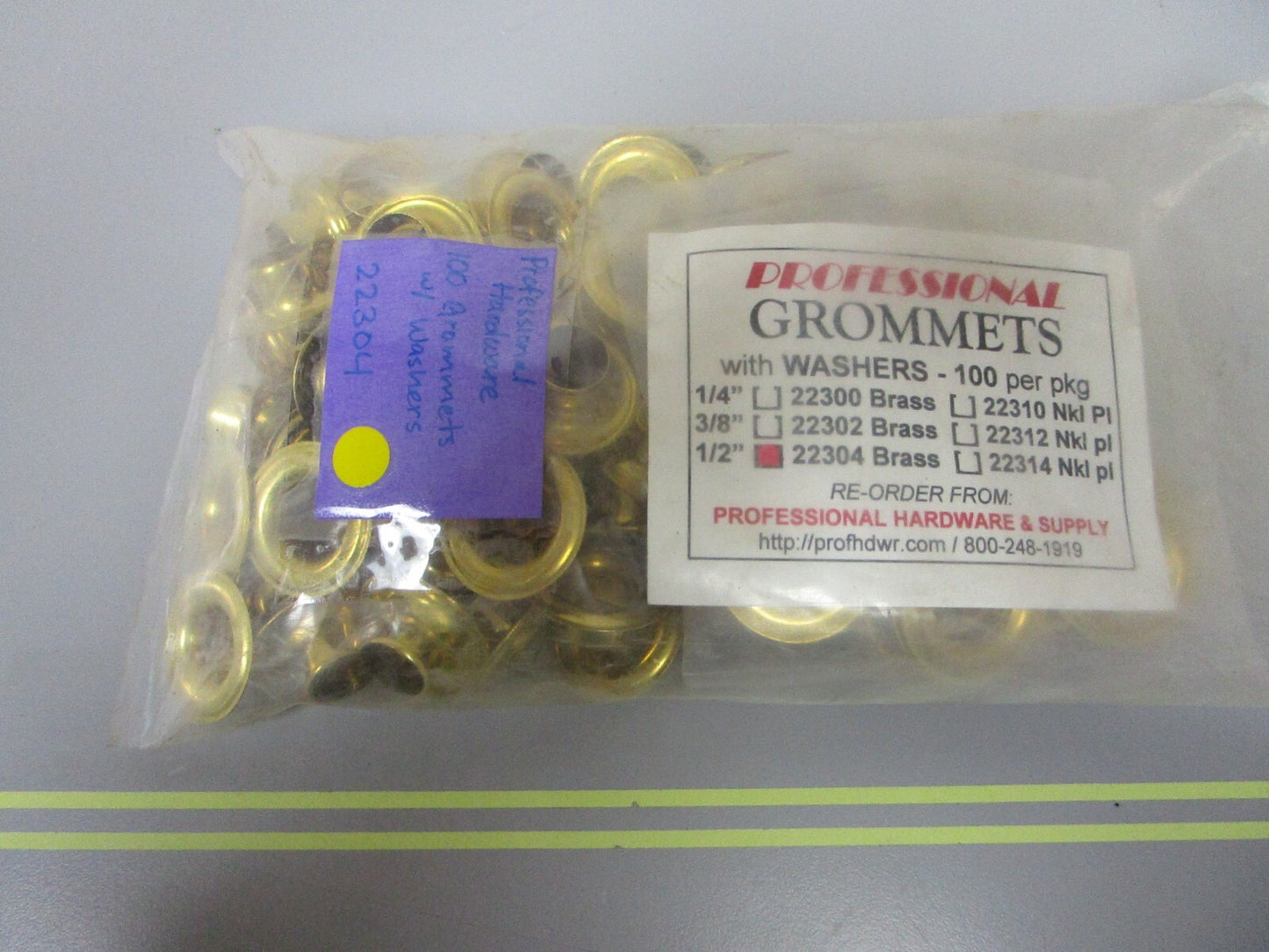 *NEW* 0720 Professional Hardware 100 Grommet & Washer Set 22304