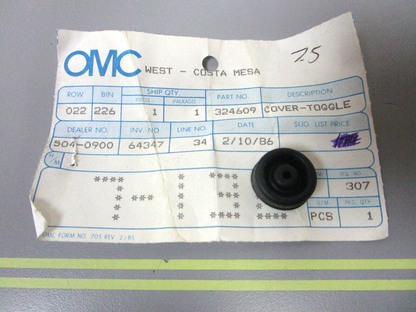 *NEW OEM* 0750 OMC Johnson Evinrude TOGGLE COVER 324609 0324609
