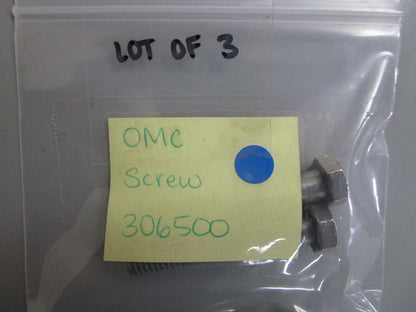*NEW OEM* (LOT OF 3) 0810 OMC Johnson Evinrude Screw 306500 0306500