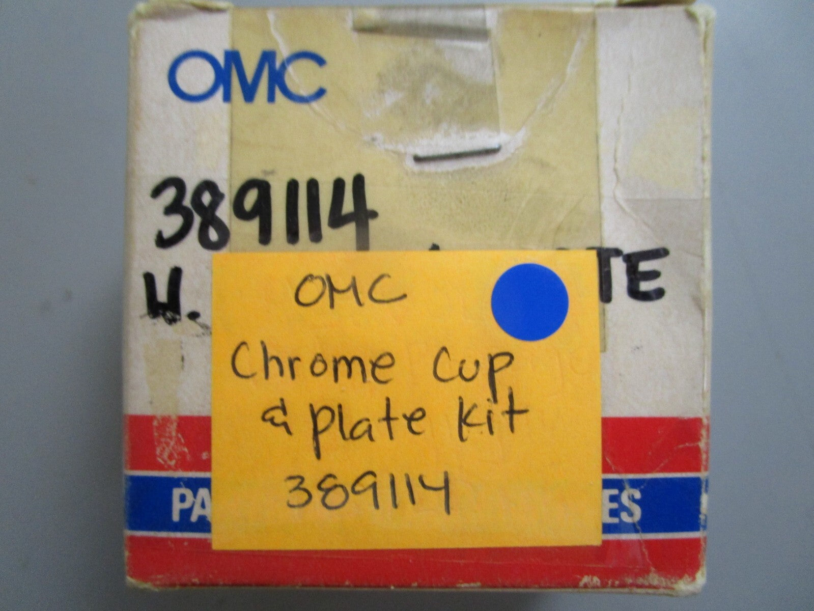 *NEW OEM* 0810 OMC Johnson Evinrude Chrome Cup & Plate Kit 389114 0389114