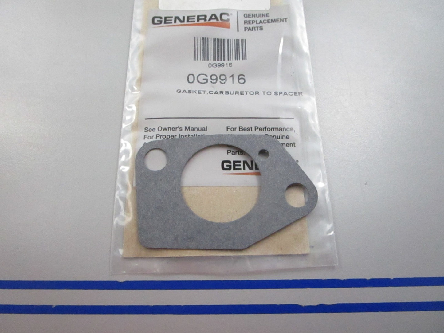 NEW OEM 0G9916 Generac Carburetor Spacer Gasket 0810