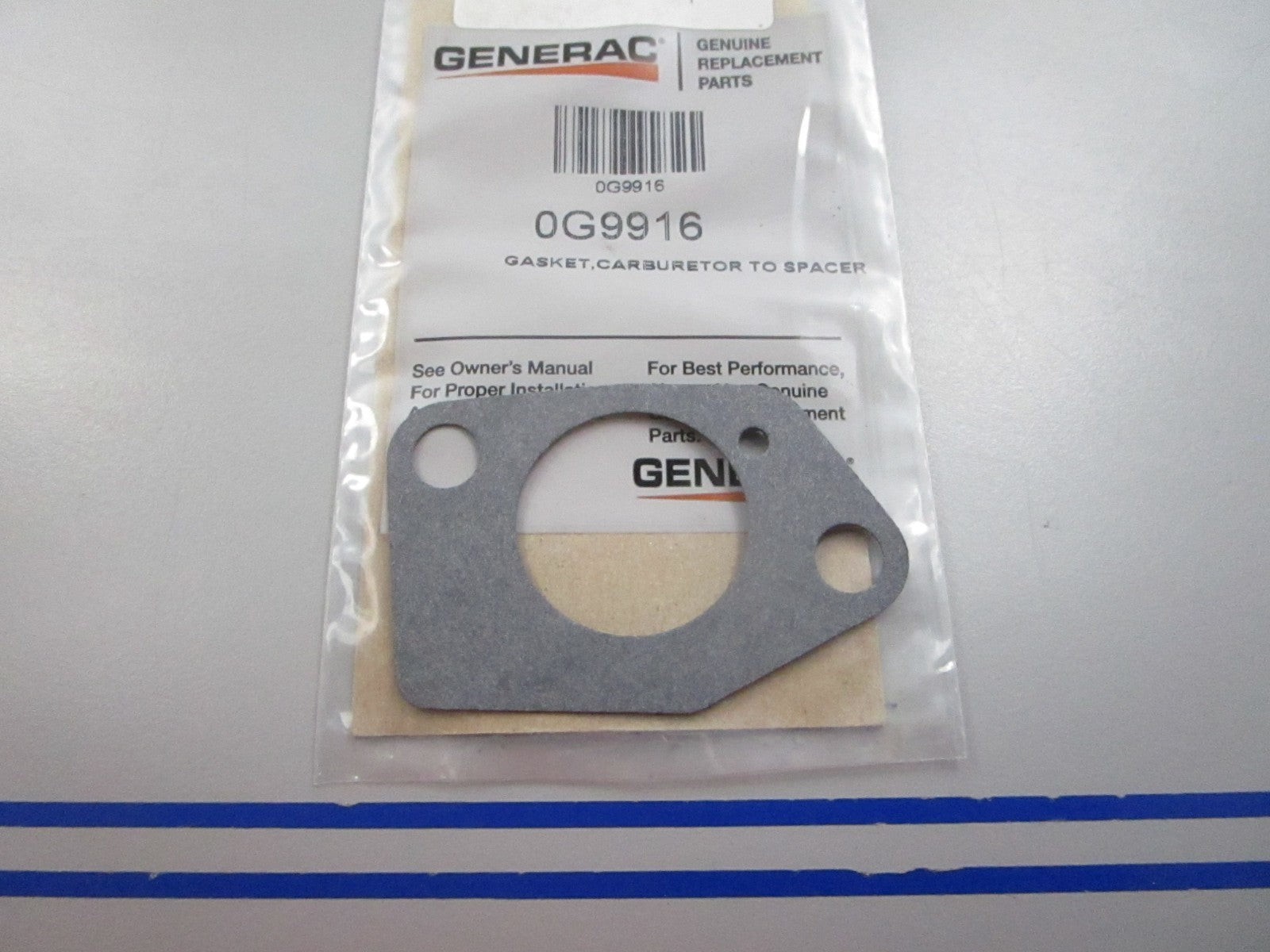 NEW OEM 0G9916 Generac Carburetor Spacer Gasket 0810