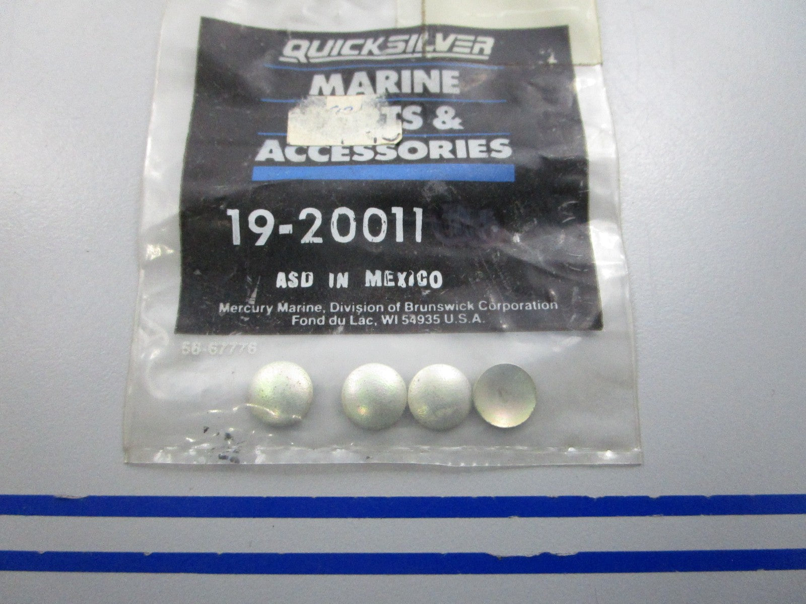 NEW OEM (LOT OF 4) 19-20011 Mercury Quicksilver Welch Plug 0810