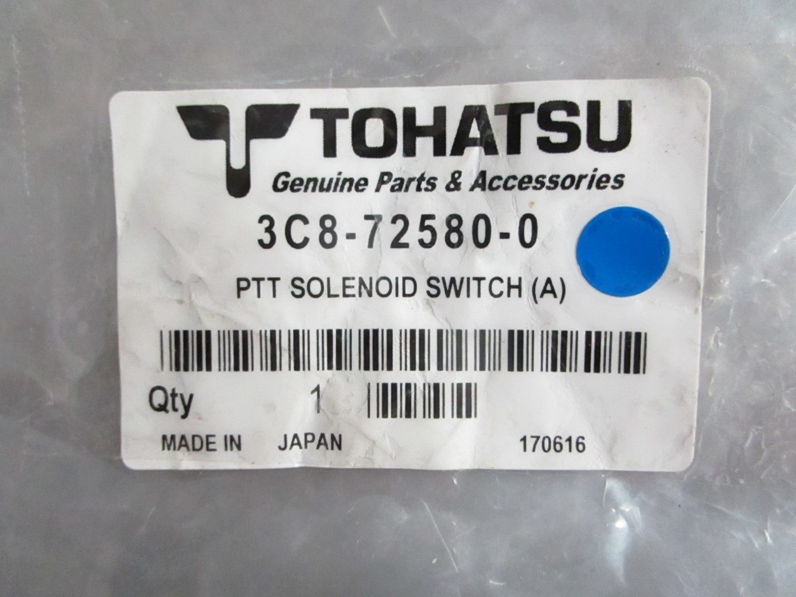 NEW OEM 3C8-72580-0 Tohatsu PTT Solenoid Switch (A) 0820