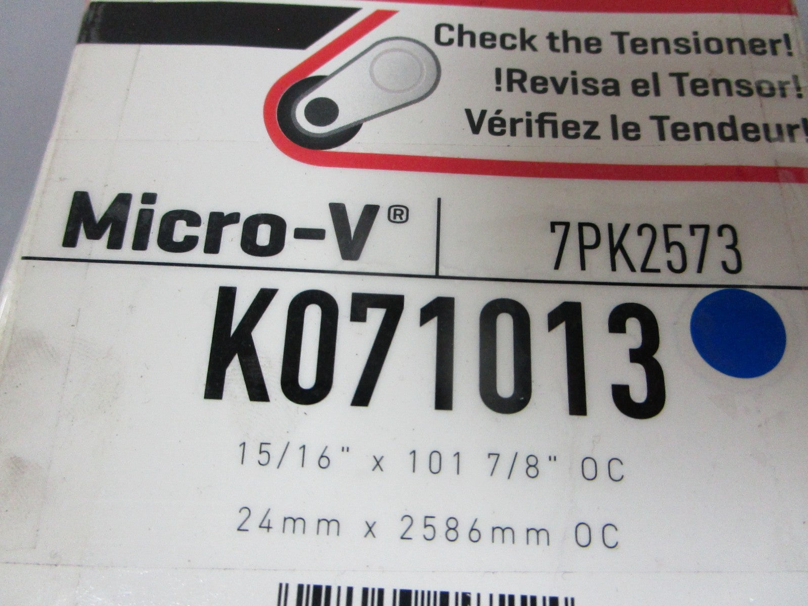 NEW K071013 Gates Micro-V 15/16" x 101 ⅞" Serpentine Belt 0720