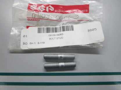 NEW OEM (LOT OF 2) 09108-06063 Suzuki Stud Bolt 0810