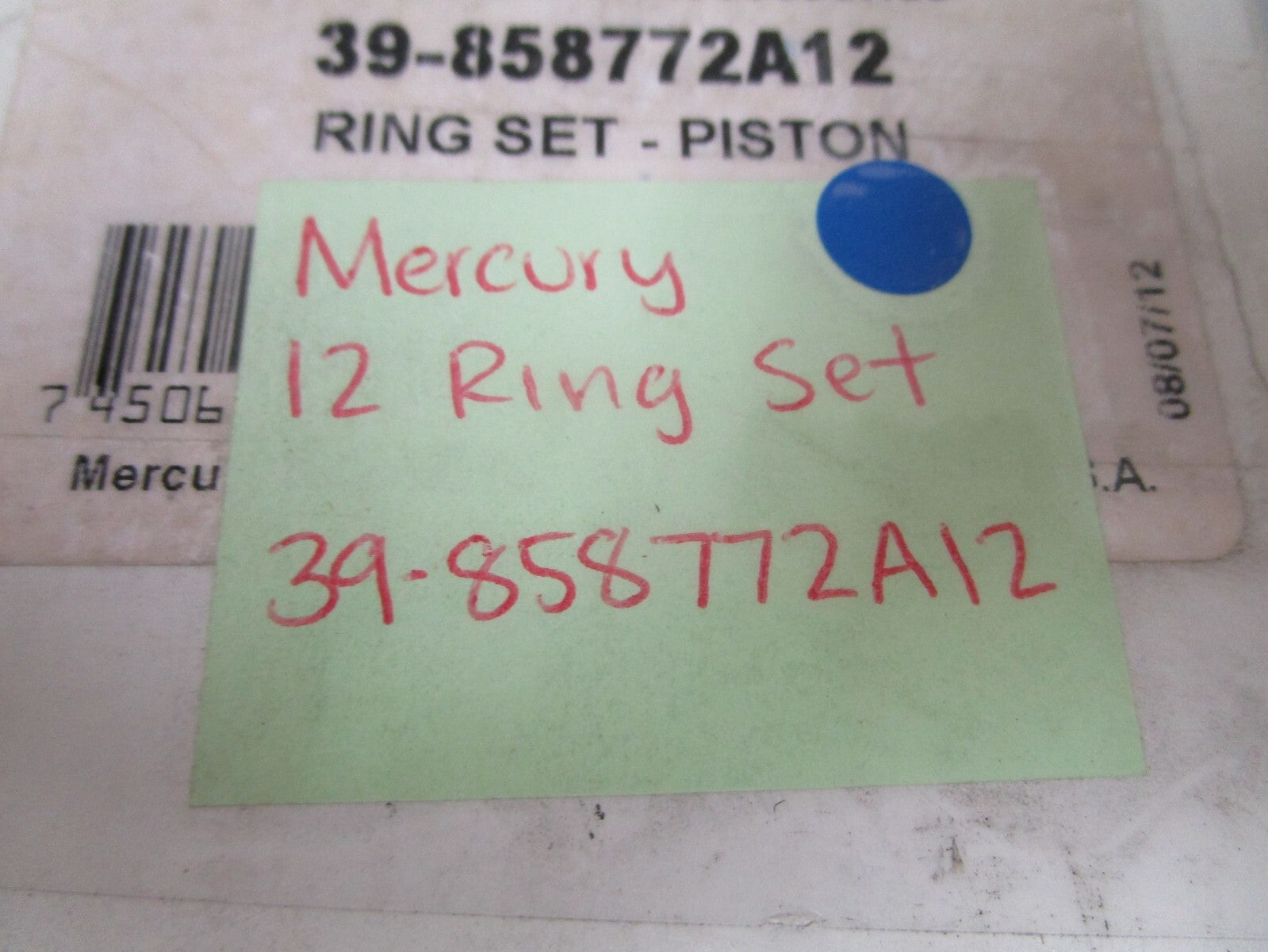 *NEW OEM* 0720 Mercury Quicksilver 12 Piston Ring Set 39-858772A12