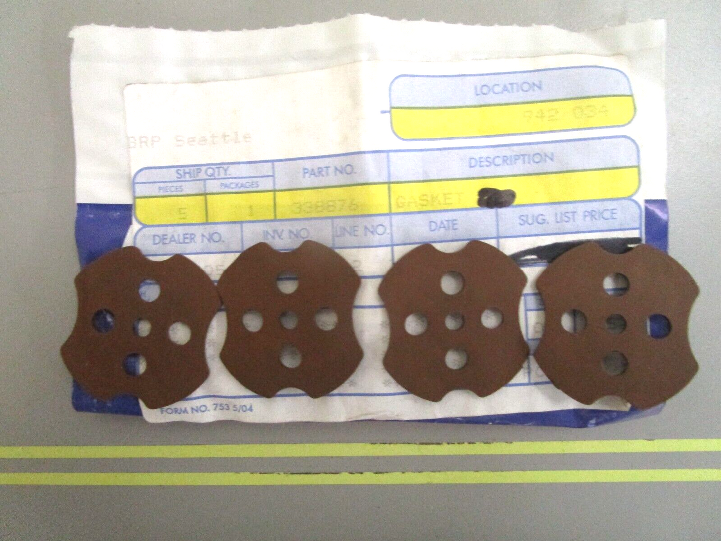 *NEW OEM* (LOT OF 4) 0750 OMC Johnson Evinrude GASKET 338876 0338876