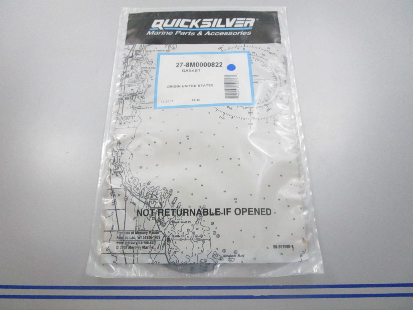 NEW OEM 27-8M0000822 Mercury Quicksilver Gasket 0810