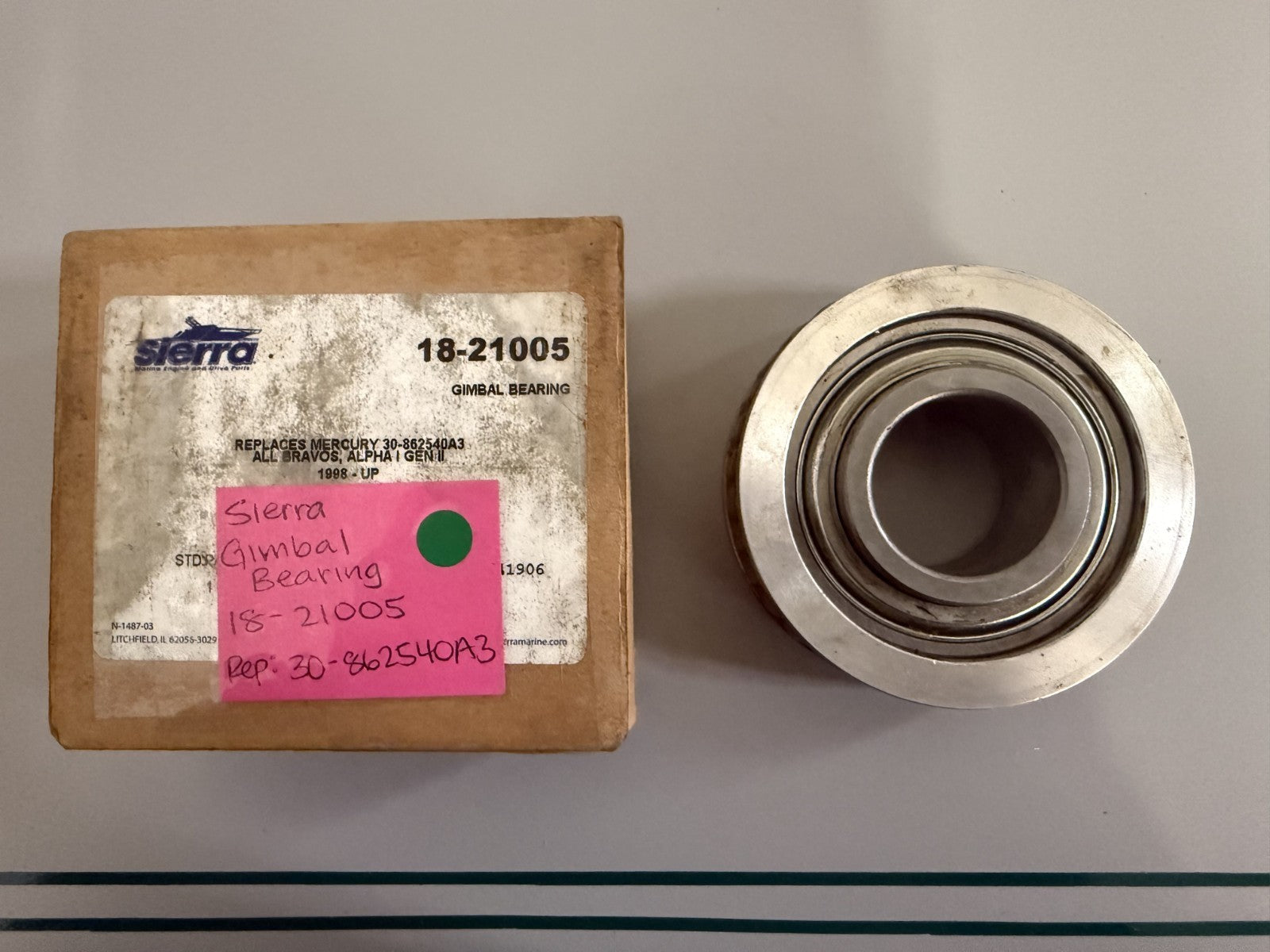 NEW 18-21005 Sierra Gimbal Bearing Rep: 30-862540A3 Mercury 0820
