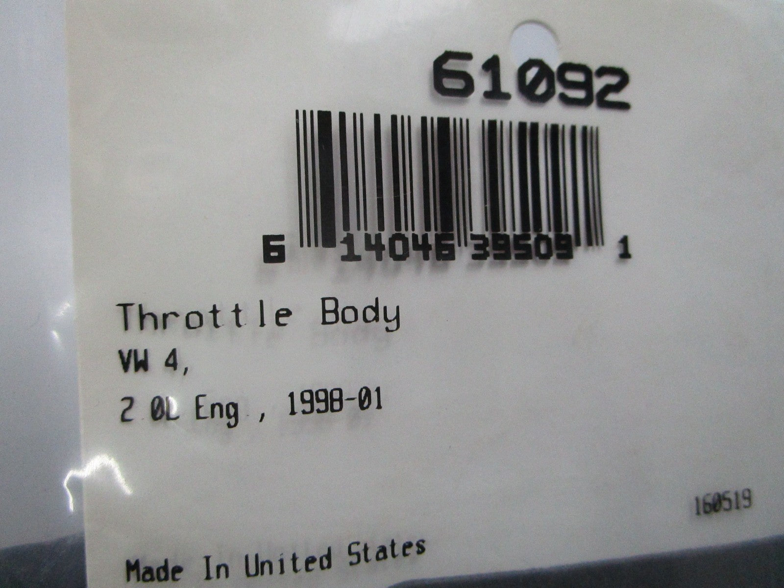 *NEW* 0810 Fel-Pro Throttle Body Gasket 61092
