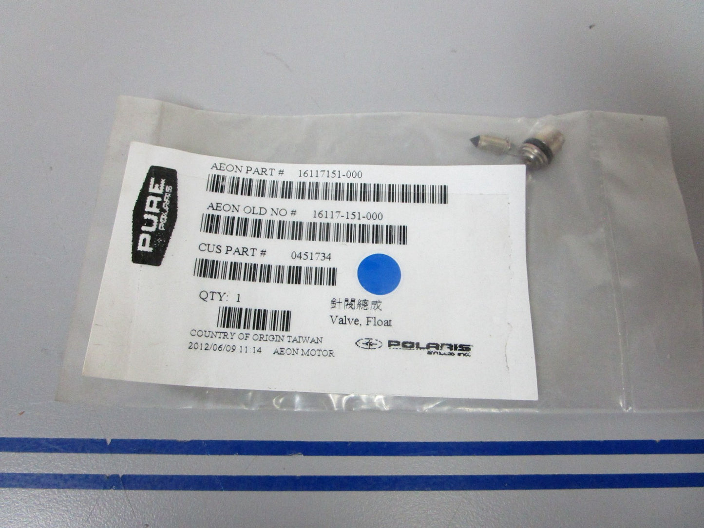 *NEW OEM* 0720 Polaris Float Valve 0451734