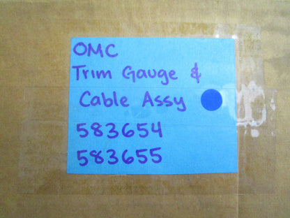 *NEW OEM* 0820 OMC Johnson Evinrude Trim Gauge & Cable Assy 583654 583655