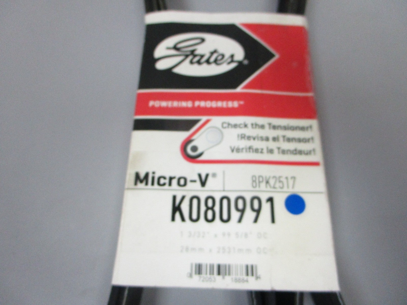 NEW K080991 Gates Micro-V 1-3/32" x 99 ⅝" Serpentine Belt 0720