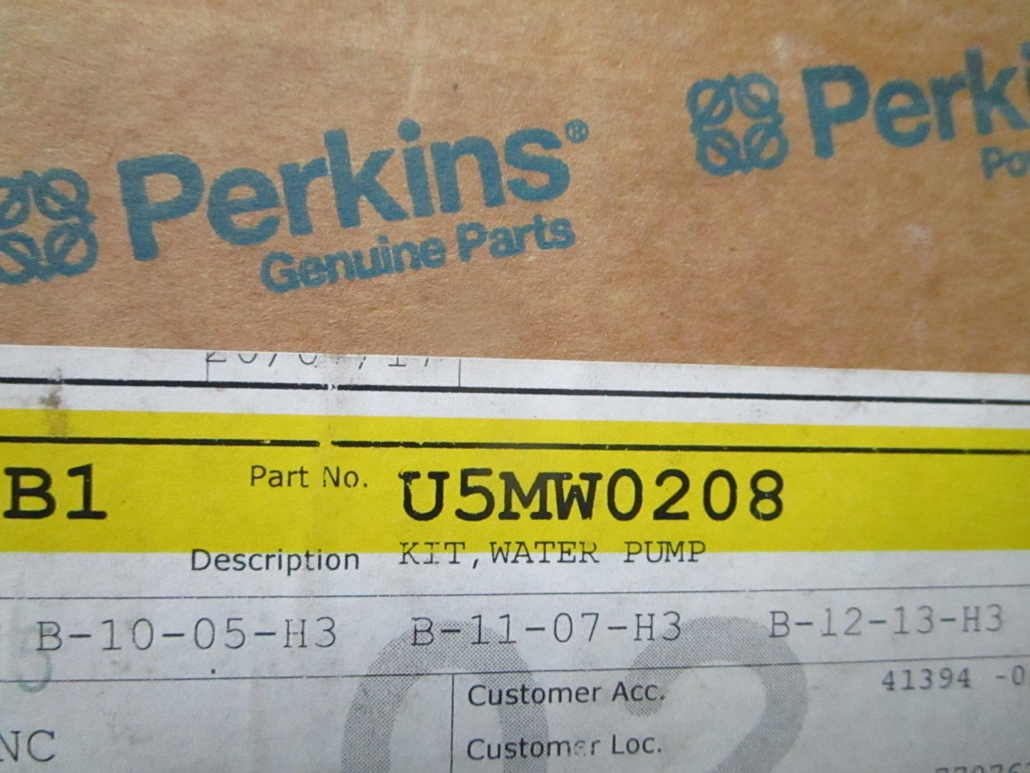 *NEW OEM* 0720 Perkins Water Pump Kit U5MW0208