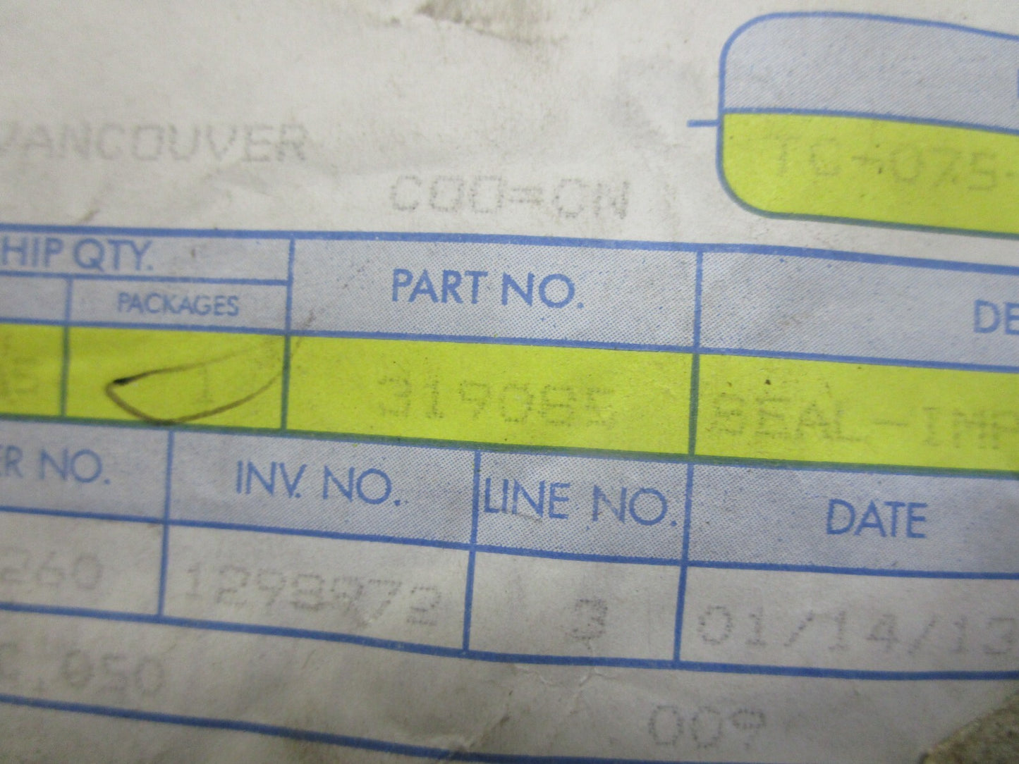 *NEW OEM* (LOT OF 5) 0810 OMC Johnson Evinrude Seal 319085 0319085