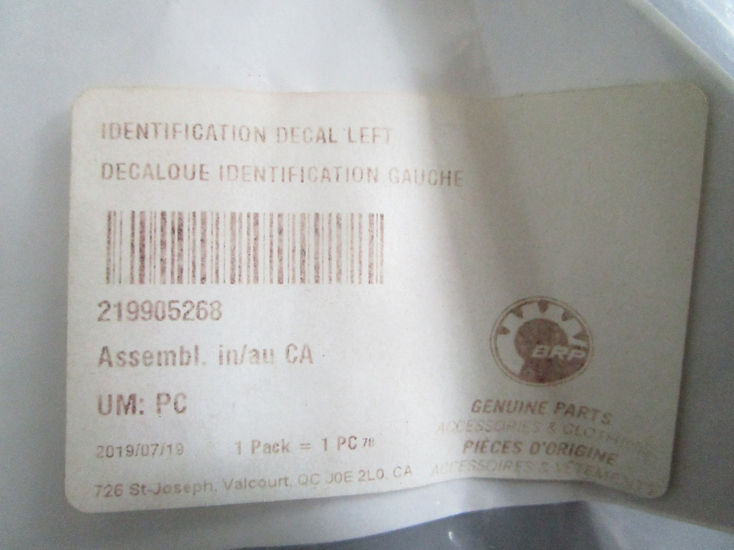 NEW OEM 219905268 Sea Doo Blue Decal 0820