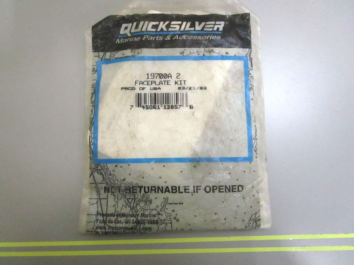 *NEW OEM* 0750 Mercury Quicksilver W.P. FACE PLATE KIT 19700A2
