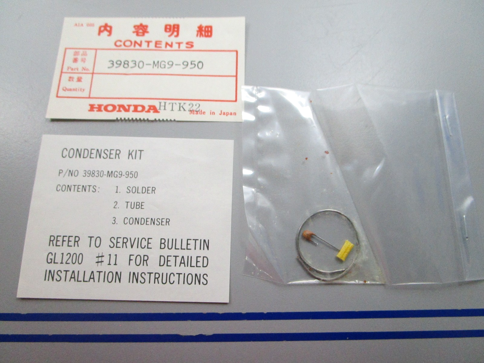 NEW OEM 39830-MG9-950 Honda Condenser Kit 0810