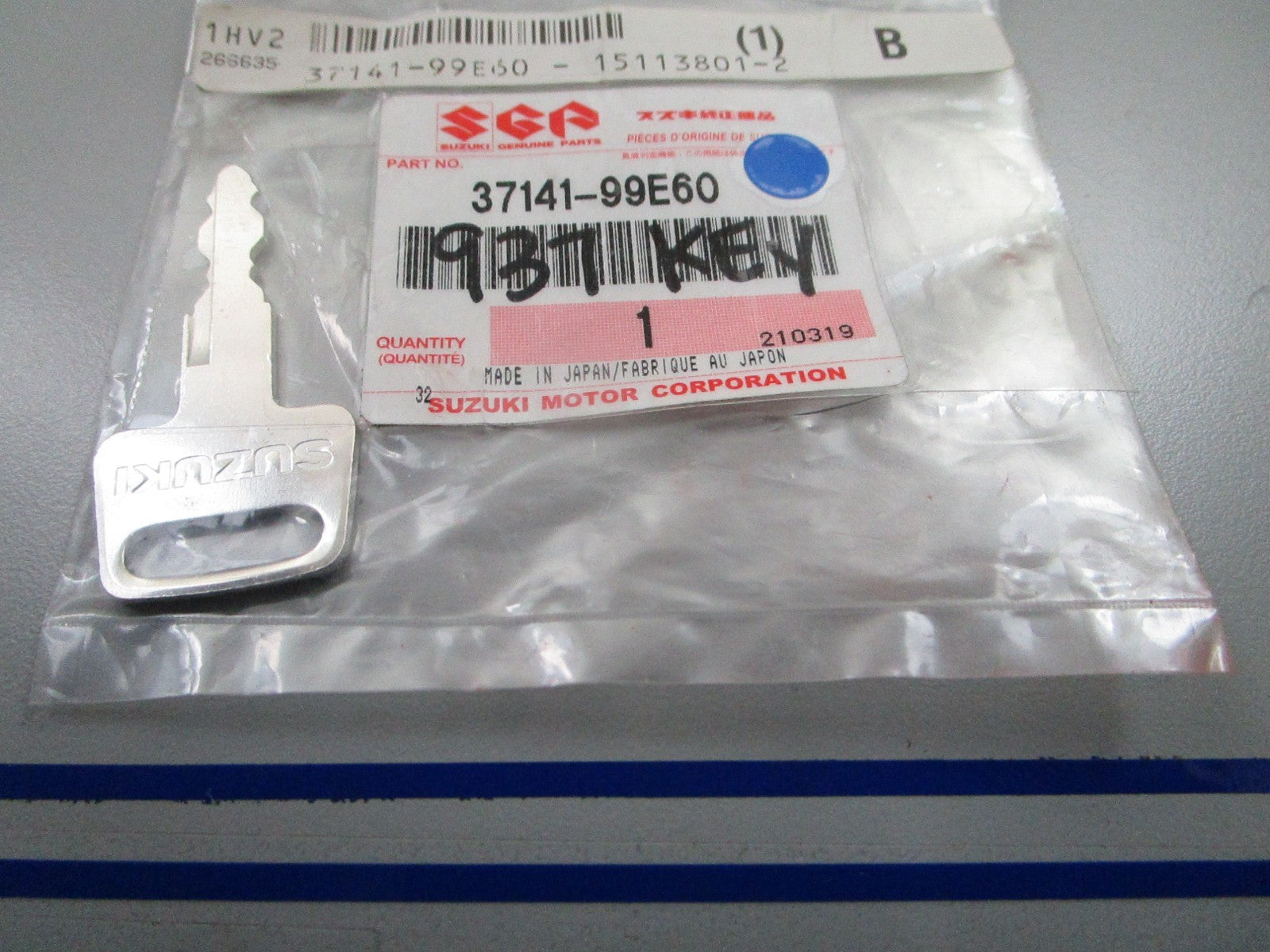 *NEW OEM* 0810 Suzuki #937 Key 37141-99E60