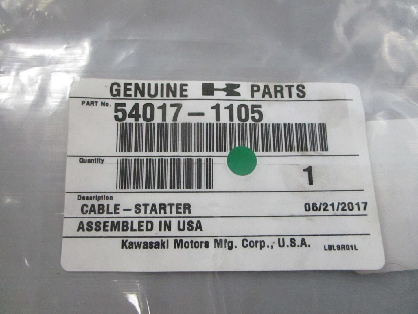 NEW OEM 54017-1105 Kawasaki Starter Cable 0810