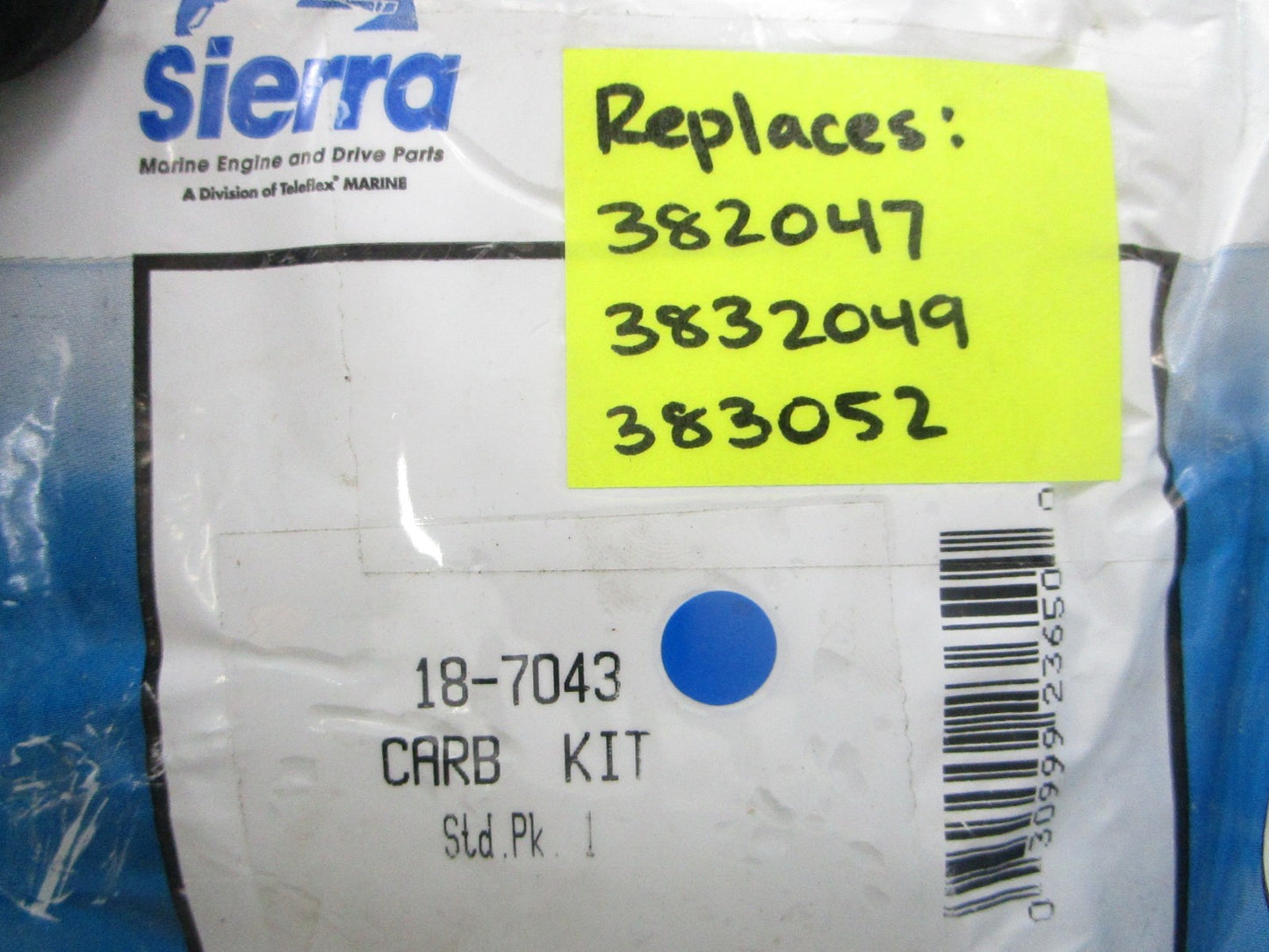 NEW 18-7043 Replaces: 382047 3832049 383052 18-7765 Carburetor Kit 0810