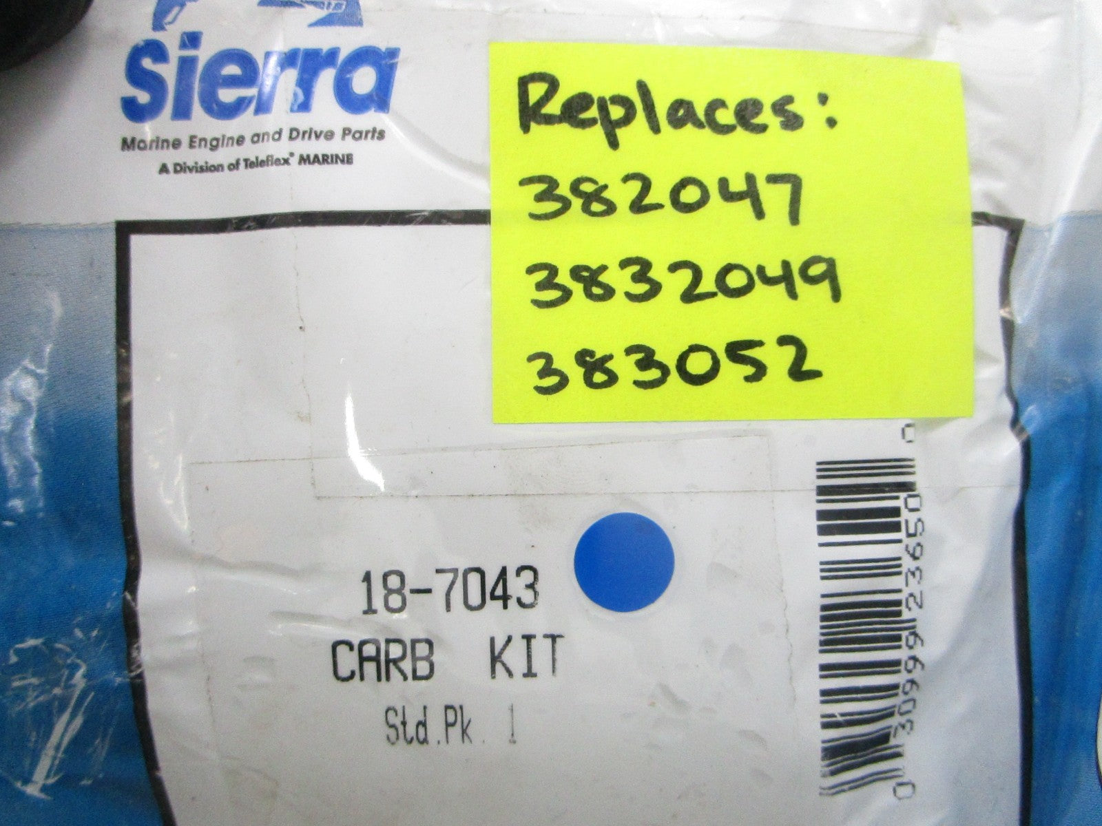 NEW 18-7043 Replaces: 382047 3832049 383052 18-7765 Carburetor Kit 0810