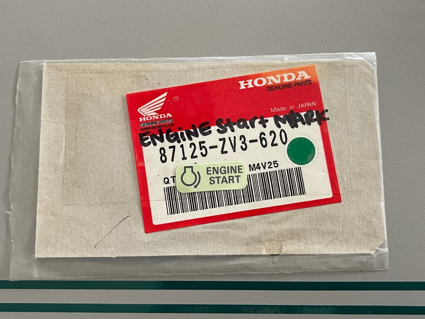 NEW OEM 87125-ZV3-620 Honda Engine Start Mark 0810