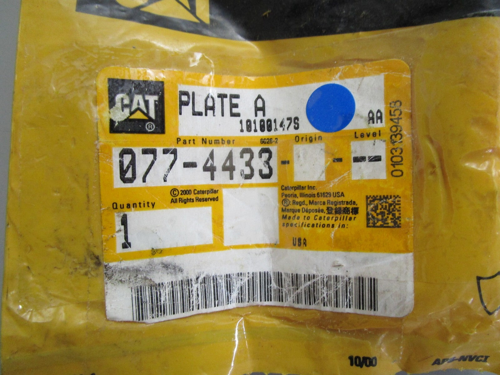 *NEW OEM* 0820 CAT Plate A 077-433