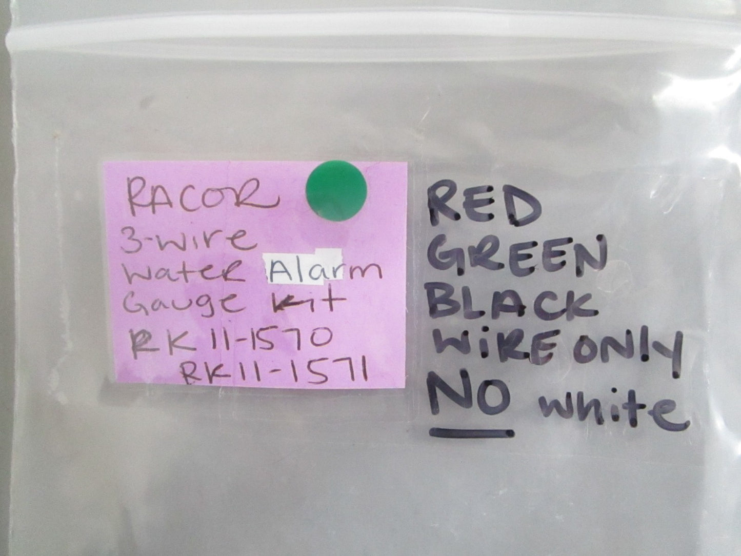 NEW OEM RK11-570 RK11-1571 Racor 3-Wire Water Alarm Gauge Kit 0820