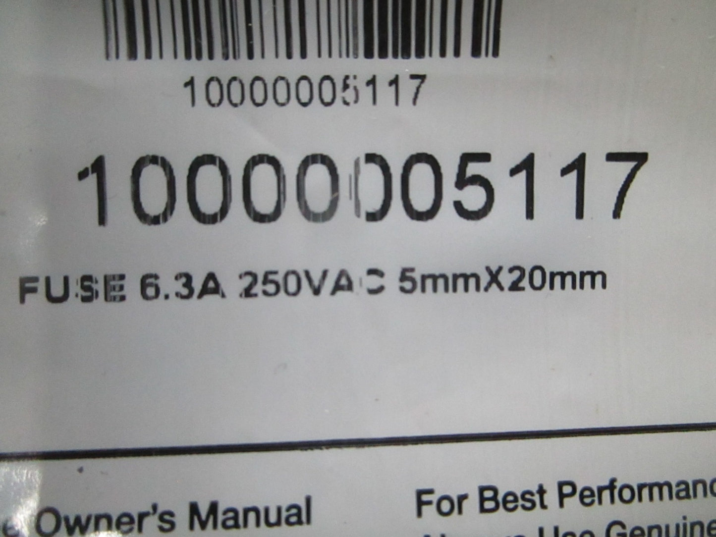 *NEW OEM* 0810 Generac 6.3A 250VAC Fuse 10000005117