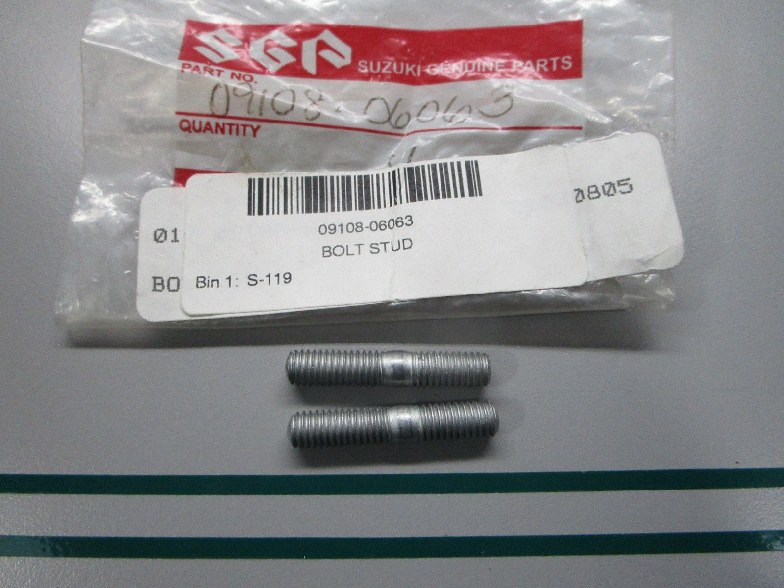 NEW OEM (LOT OF 2) 09108-06063 Suzuki Stud Bolt 0810